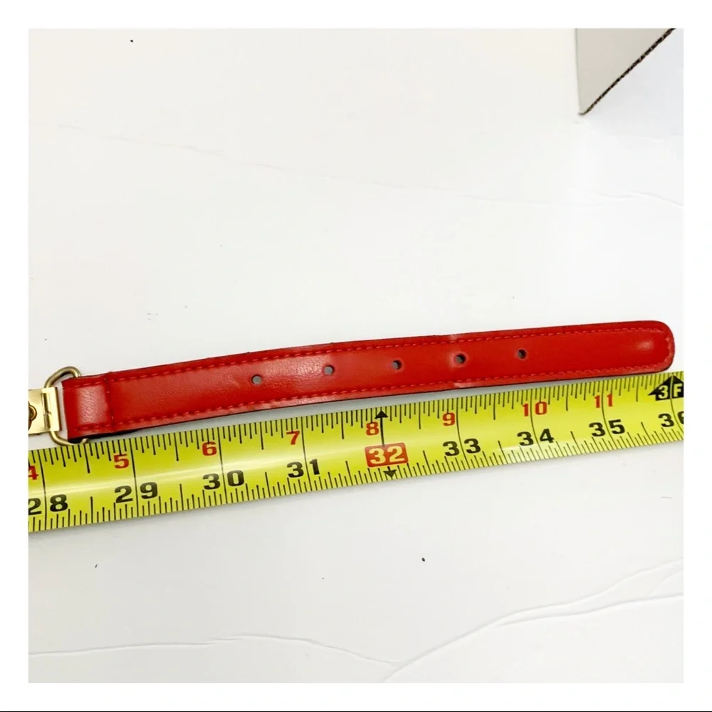 Vintage stretchy red and gold concho coin belt retro 1980s